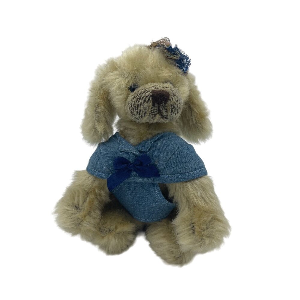 TY ATTIC TREASURE CAREY the Dog Retired Jointed Plush w/Lace Hat & Vest